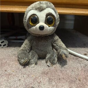 Ty Gray and White Stuffed Sloth